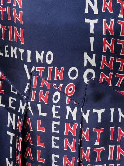 Shop Valentino Logo Print Skirt In Blue