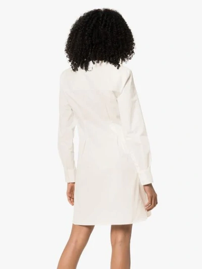 Shop Tibi Dominic Twill Shirt-dress In White