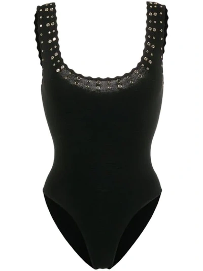 Shop Sandro Eyelet Detail Tank Top In Black