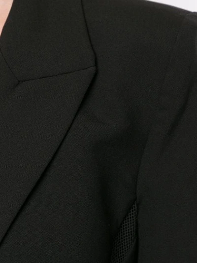 Shop Dion Lee Tailored Mesh Insert Blazer In Black