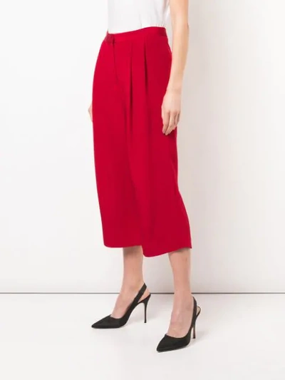 Shop Adam Lippes Pleat Front Culottes In Red