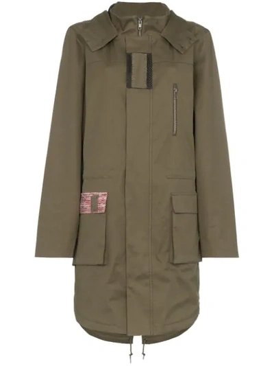 Shop 78 Stitches Patch Detail Parka In Green