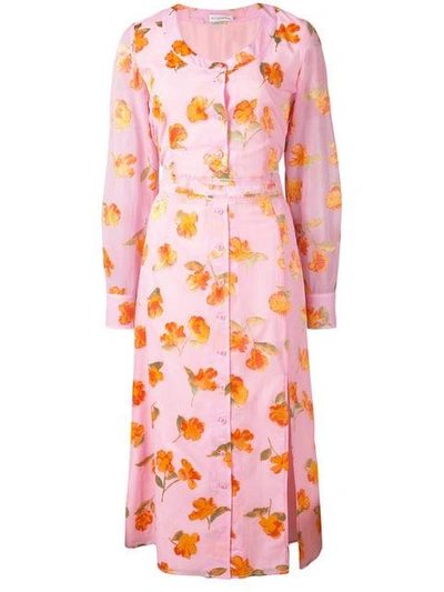 Shop Altuzarra Floral Print Dress In Pink