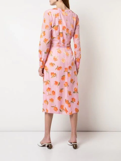 Shop Altuzarra Floral Print Dress In Pink