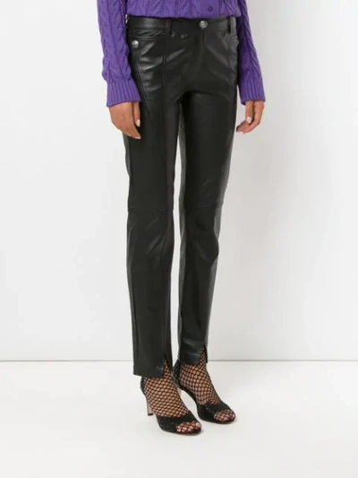 Shop Andrea Bogosian Skinny Leather Pants - Black