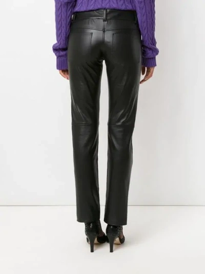 Shop Andrea Bogosian Skinny Leather Pants - Black