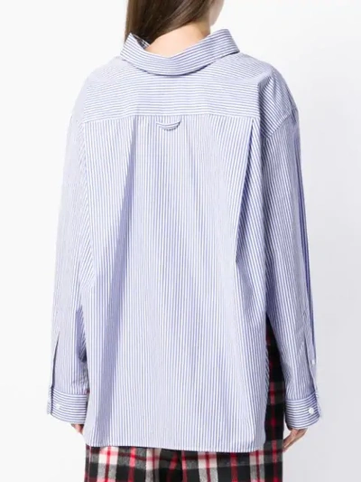 Shop Balenciaga Swing Collar Shirt In Blue