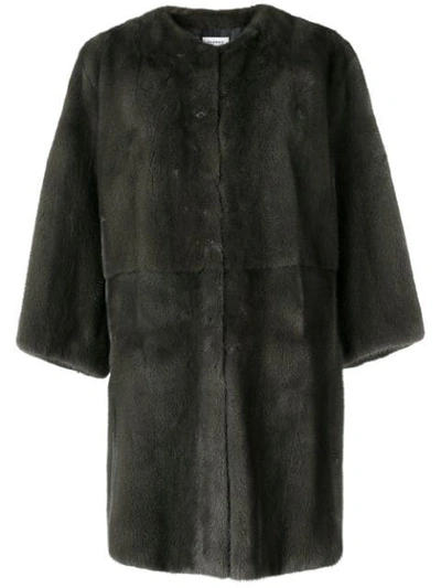 Shop P.a.r.o.s.h Quinter Fur Coat In Grey