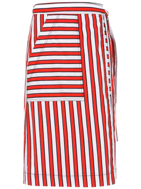 red and white striped skirt