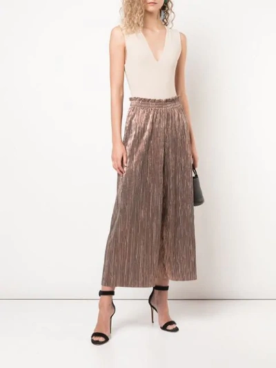 Shop Alice And Olivia Elba Paper Bag Pants In Gold