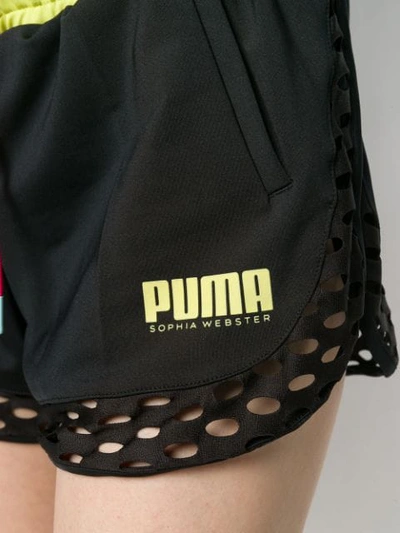 Shop Puma X Sophia Webster Panelled Running Shorts In Black