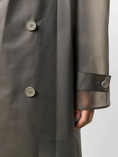 Shop Maison Margiela Double-breasted Raincoat In Grey