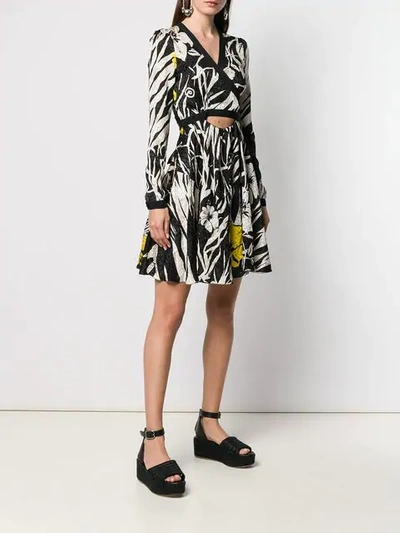 Shop Etro Tropical Cut-out Dress In Black