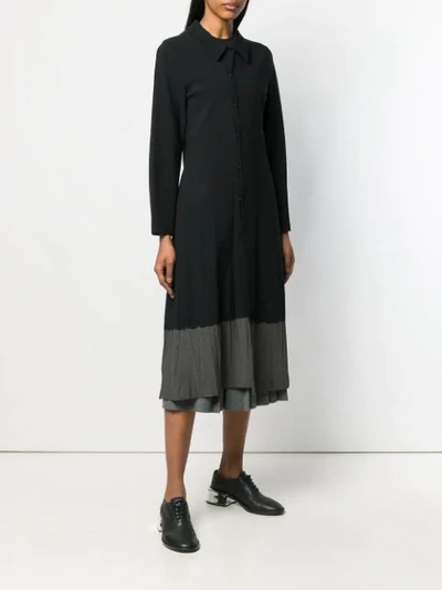 Pre-owned Comme Des Garçons 1993's Contrast Hem Long Coat In Black