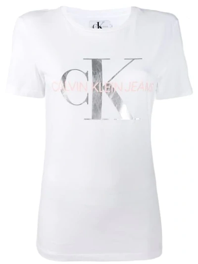 Shop Calvin Klein Jeans Est.1978 Logo T-shirt In White