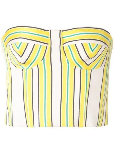 Shop Alexis Summer Striped Bustier Top In Yellow