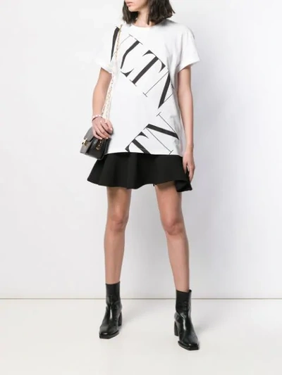 Shop Valentino Large Contrasting Logo T-shirt In White