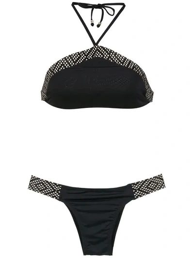 Shop Amir Slama Printed Bikini Set In Black