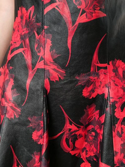 Shop Roberto Cavalli Parrot Tulip Print Mini Dress In Black