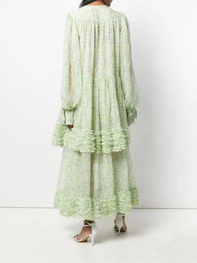 Shop Stella Mccartney Semi-sheer Tiered Dress - Green