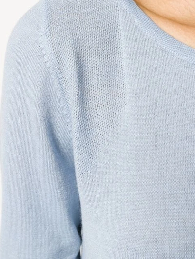 Shop Sottomettimi 3/4 Sleeves Round-neck Pullover In Blue