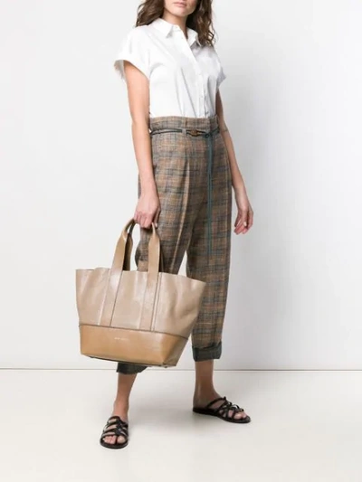 Shop Brunello Cucinelli Cropped Plaid Trousers In Neutrals