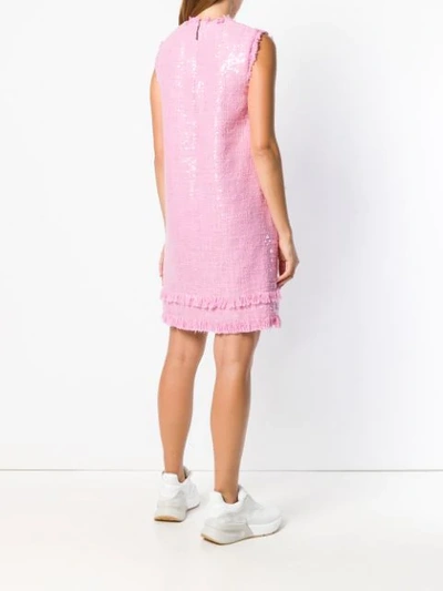 Shop Msgm Sequin Shift Dress In Pink