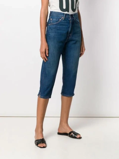 Shop Levi's High Rise Cropped Jeans In Blue