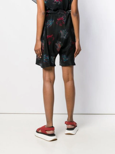 Shop Anntian Brush Print Shorts - Black