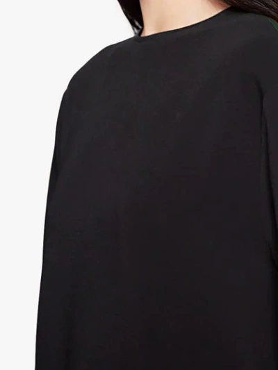 Shop Gucci Stretch Viscose Tunic Dress With Web In Black