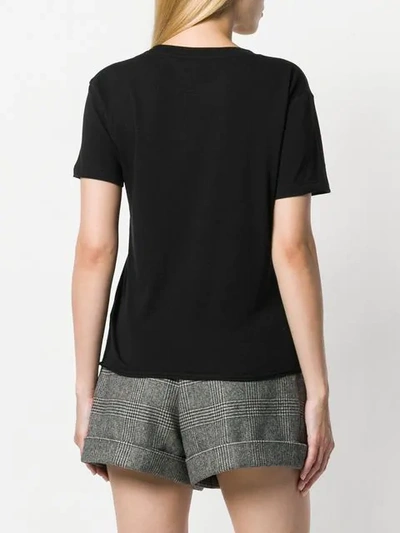 Shop Saint Laurent Rose Print T-shirt In Black