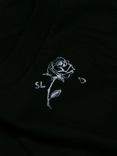 Shop Saint Laurent Rose Print T-shirt In Black