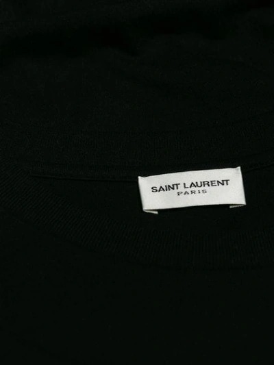 Shop Saint Laurent Rose Print T-shirt In Black