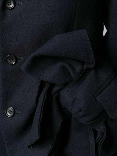 Pre-owned Comme Des Garçons Bow Detailed Coat In Blue