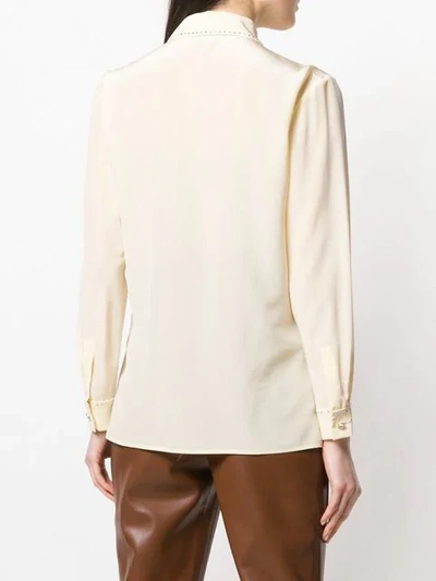 Shop Miu Miu Glitter Detailed Shirt In Yellow