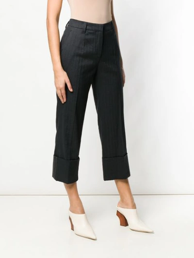 Shop Brunello Cucinelli Crop Length Trousers In Black