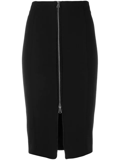 Shop Pinko Front Zip Pencil Skirt In Black