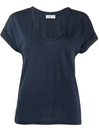 Shop Closed Plain U-neck T-shirt In Blue