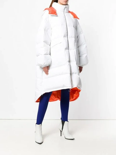 Shop Maison Margiela Oversized Padded Coat In White