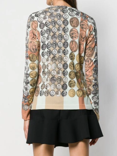 Shop Roberto Cavalli Stripes & Coins Cardigan - Neutrals