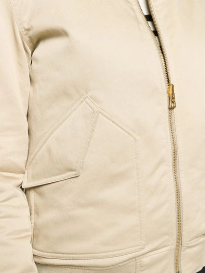 Shop Closed Zipped Bomber Jacket In Neutrals