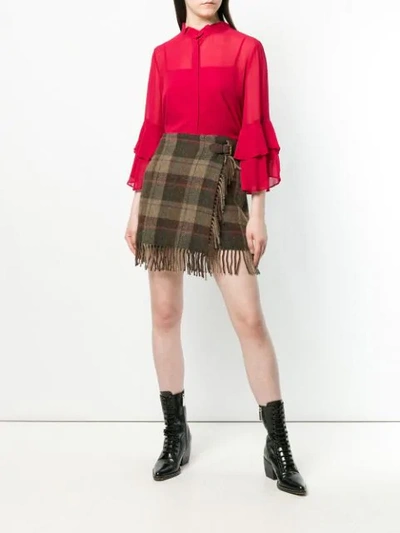 Shop Polo Ralph Lauren Plaid Wrap Skirt In 001 Multi