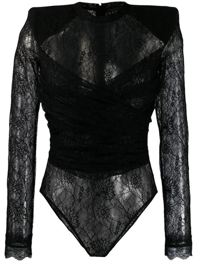Shop Dundas Lace Bodysuit In Black