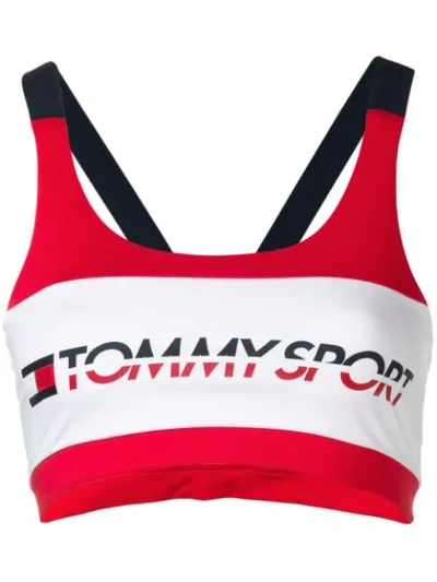 Shop Tommy Hilfiger Logo Bra Top - White