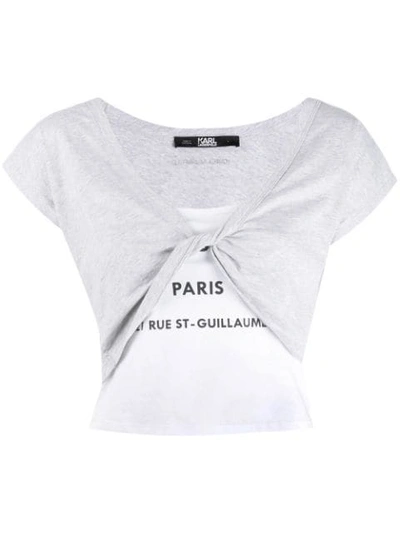 Shop Karl Lagerfeld Rue St Guillaume T-shirt In Grey