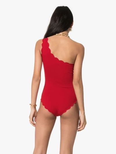 Shop Marysia Santa Barbara Maillot Swimsuit In Solid Cherry