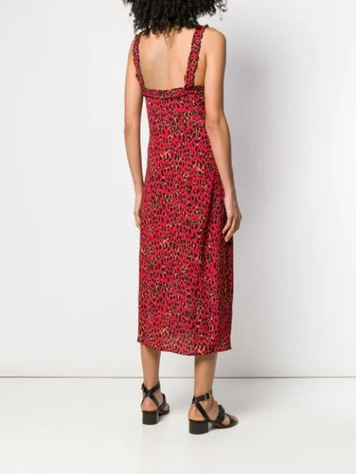 Shop Andamane Leopard Print Midi Dress - Red