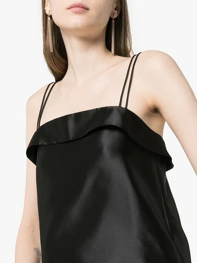 Shop Deitas Coco Silk Double Strap Camisole Top In Black