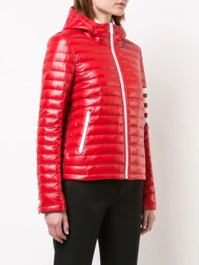 Shop Thom Browne Hooded Down Jacket - Red