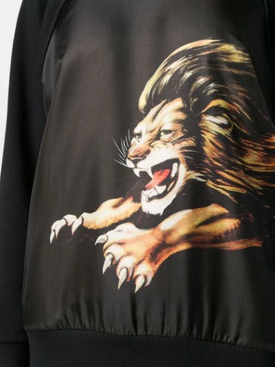 Shop Givenchy Lion Print Contrast Back Sweatshirt - Black